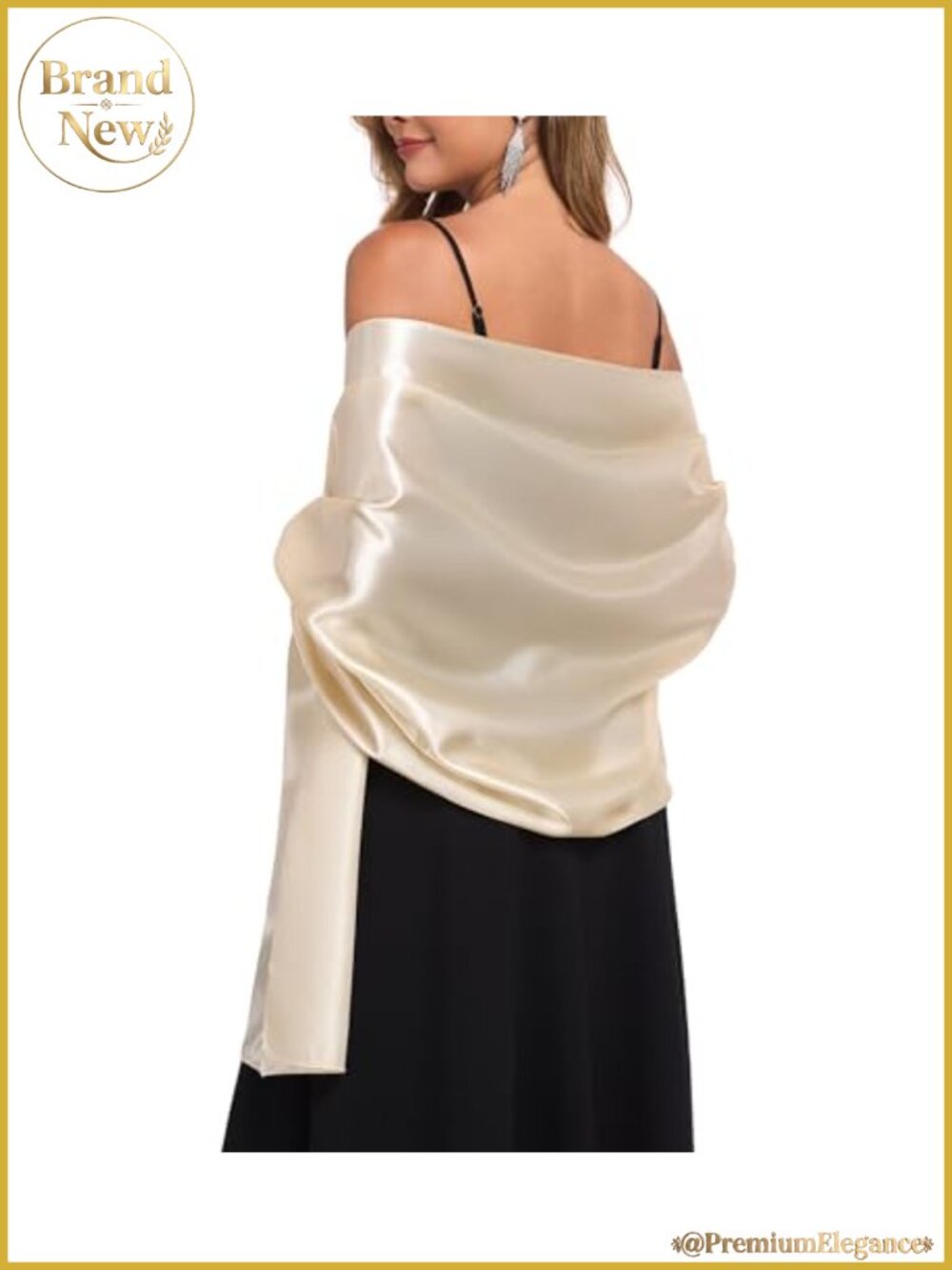 Satin Shawl Wrap for Evening Wedding Guest Lightweight